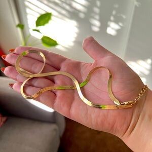 Gold plated snake chain necklace